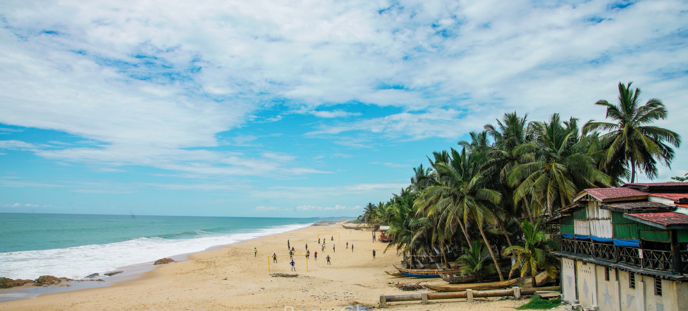 Palm-lined beach on the Cape Coast, Ghana
